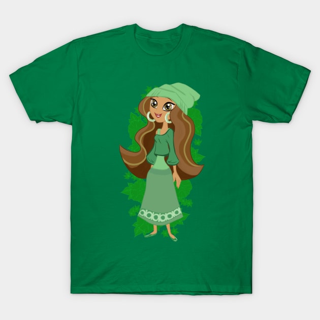 Little Green Vegan Girl T-Shirt by OCDVampire